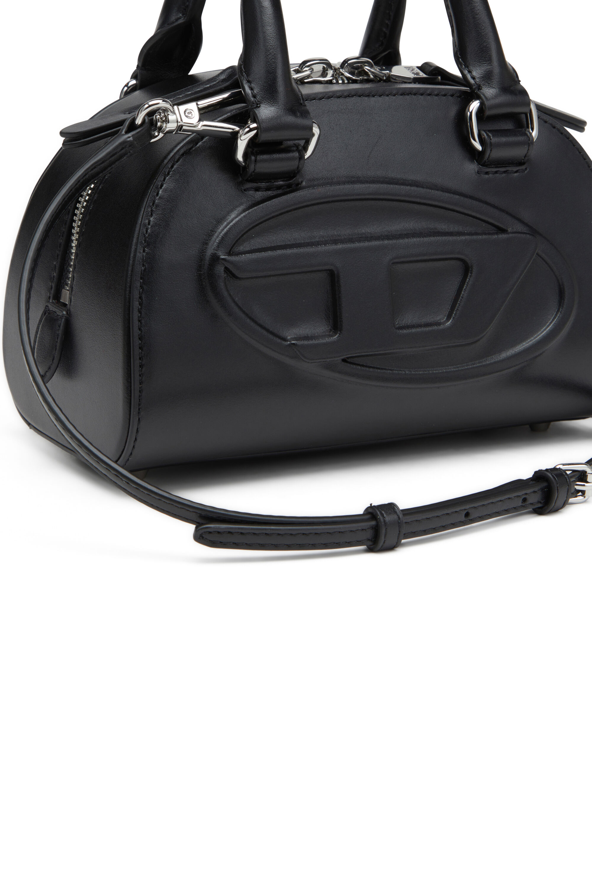 Diesel - 1DR DOME CROSSBODY, Woman's 1DR Dome-Leather mini bowling bag in Black - 2