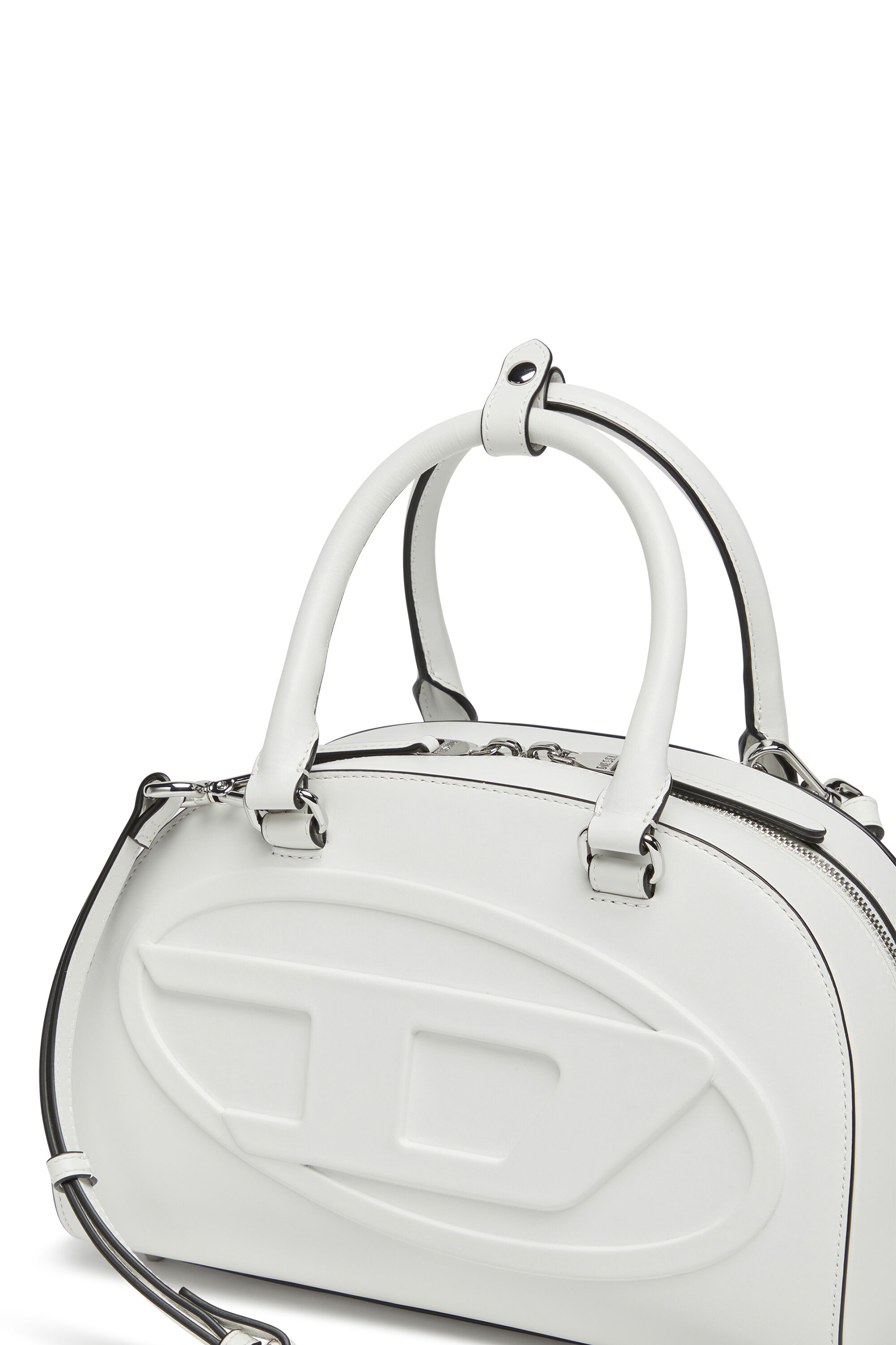Diesel - 1DR DOME TOP HANDLE, Woman's 1DR Dome-Leather bowling bag in White - 2