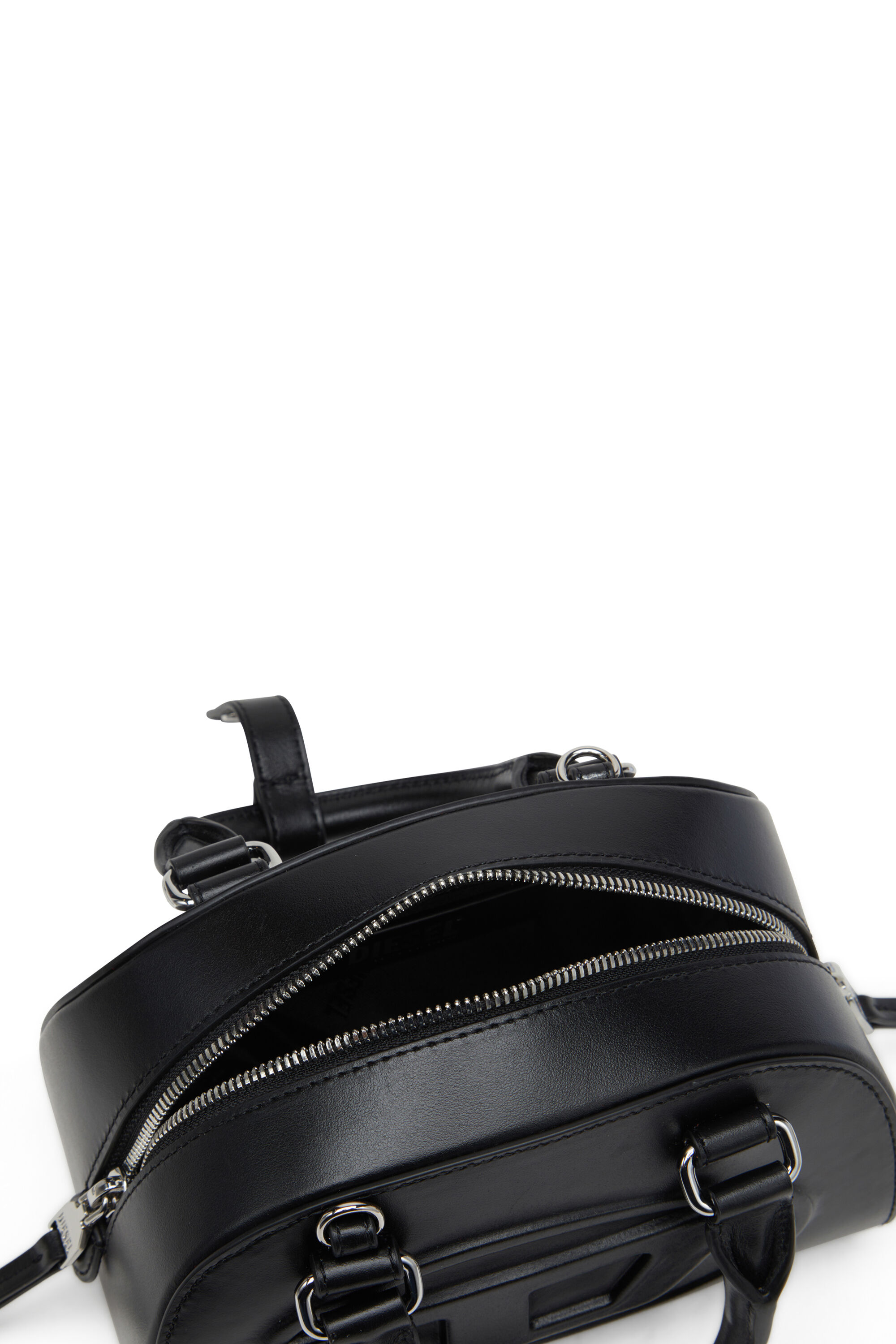 Diesel - 1DR DOME CROSSBODY, Woman's 1DR Dome-Leather mini bowling bag in Black - 5