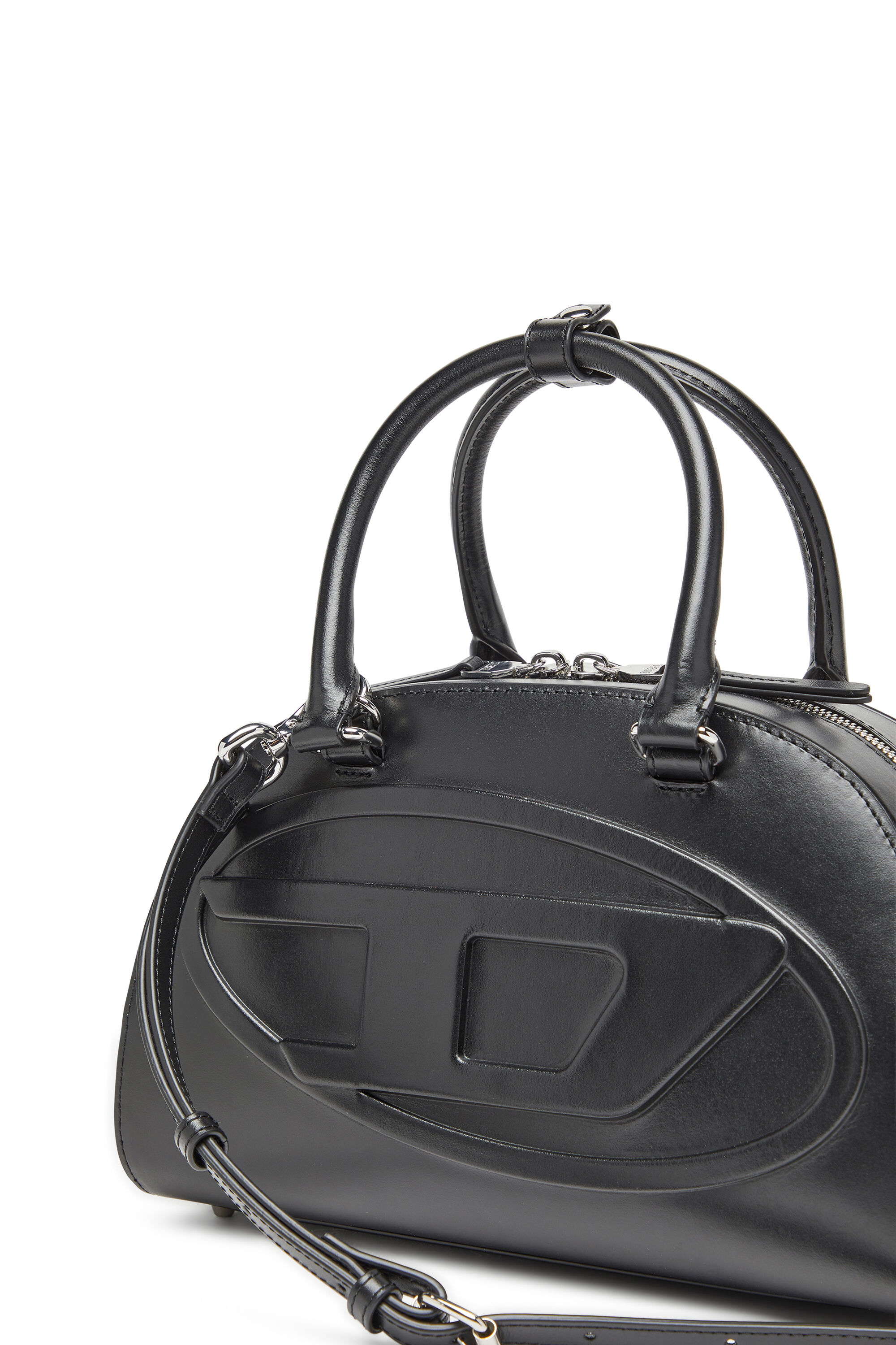 Diesel - 1DR DOME TOP HANDLE, Woman's 1DR Dome-Leather bowling bag in Black - 2