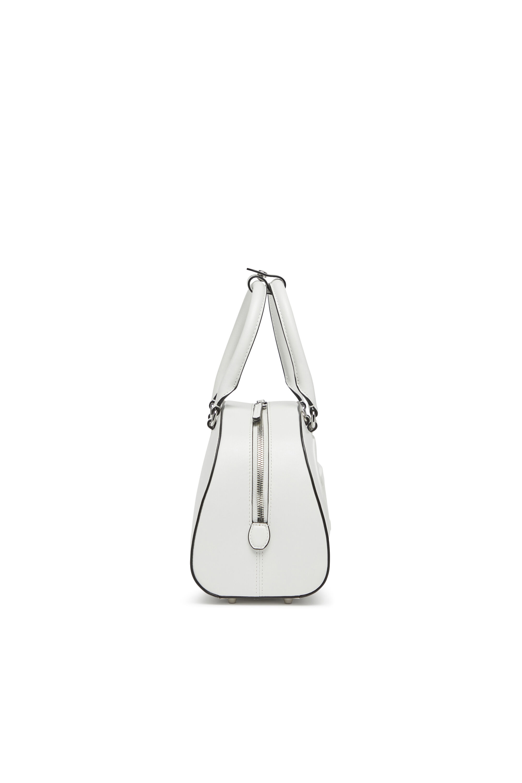 Diesel - 1DR DOME TOP HANDLE, Woman's 1DR Dome-Leather bowling bag in White - 4