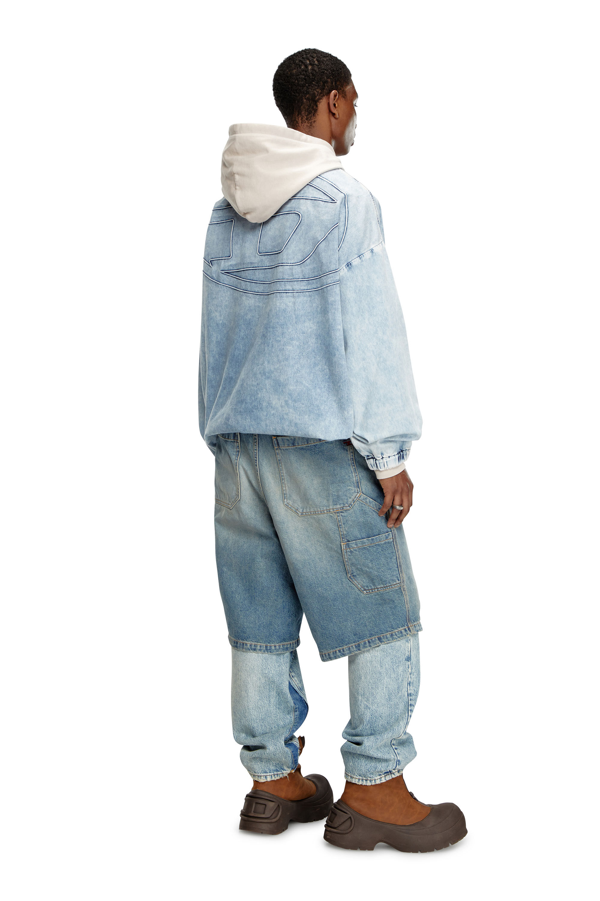 Diesel - D-KRAP-S1, Man's Denim jacket with Oval D in Light Blue - 1