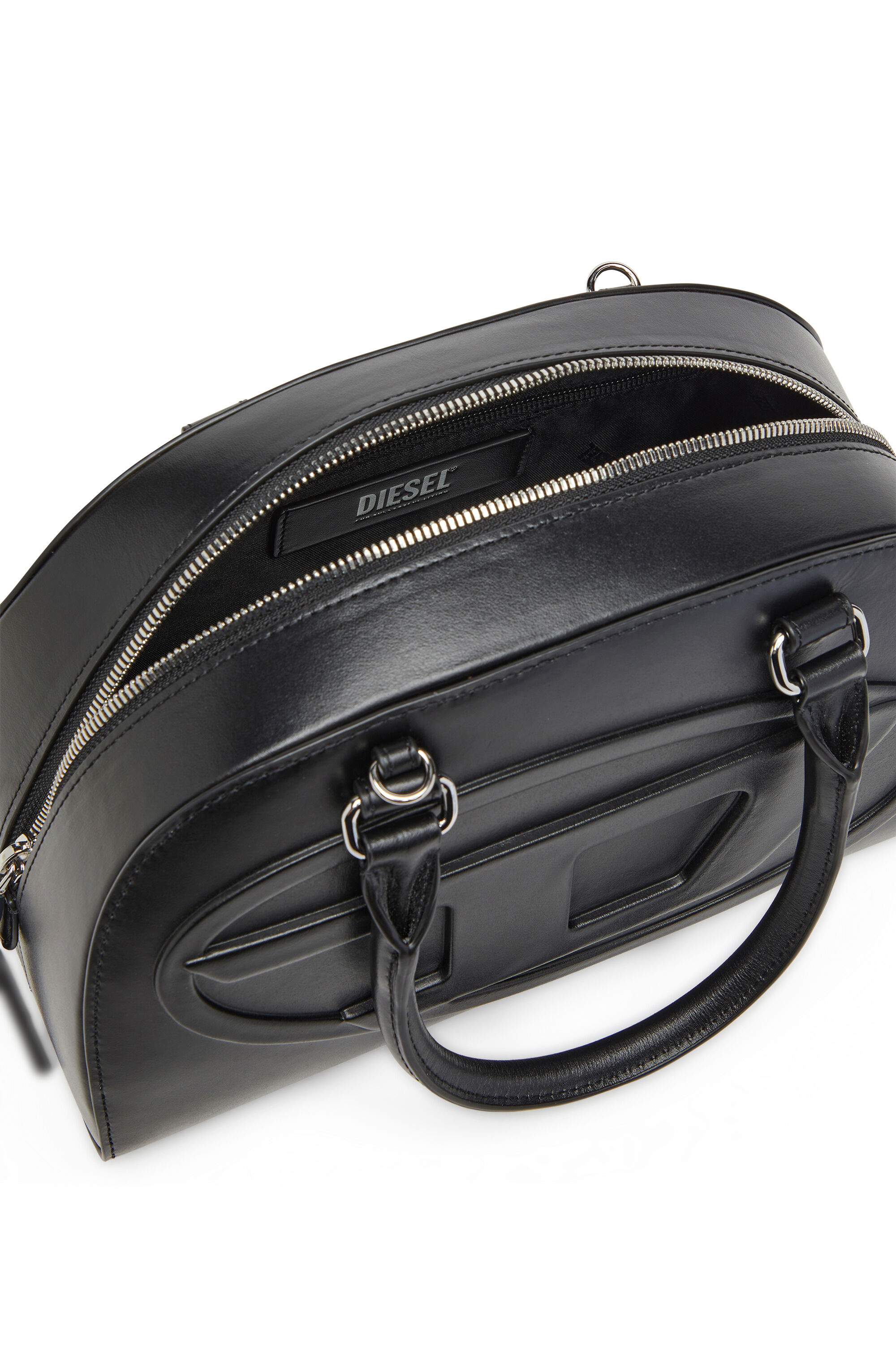 Diesel - 1DR DOME TOP HANDLE, Woman's 1DR Dome-Leather bowling bag in Black - 5