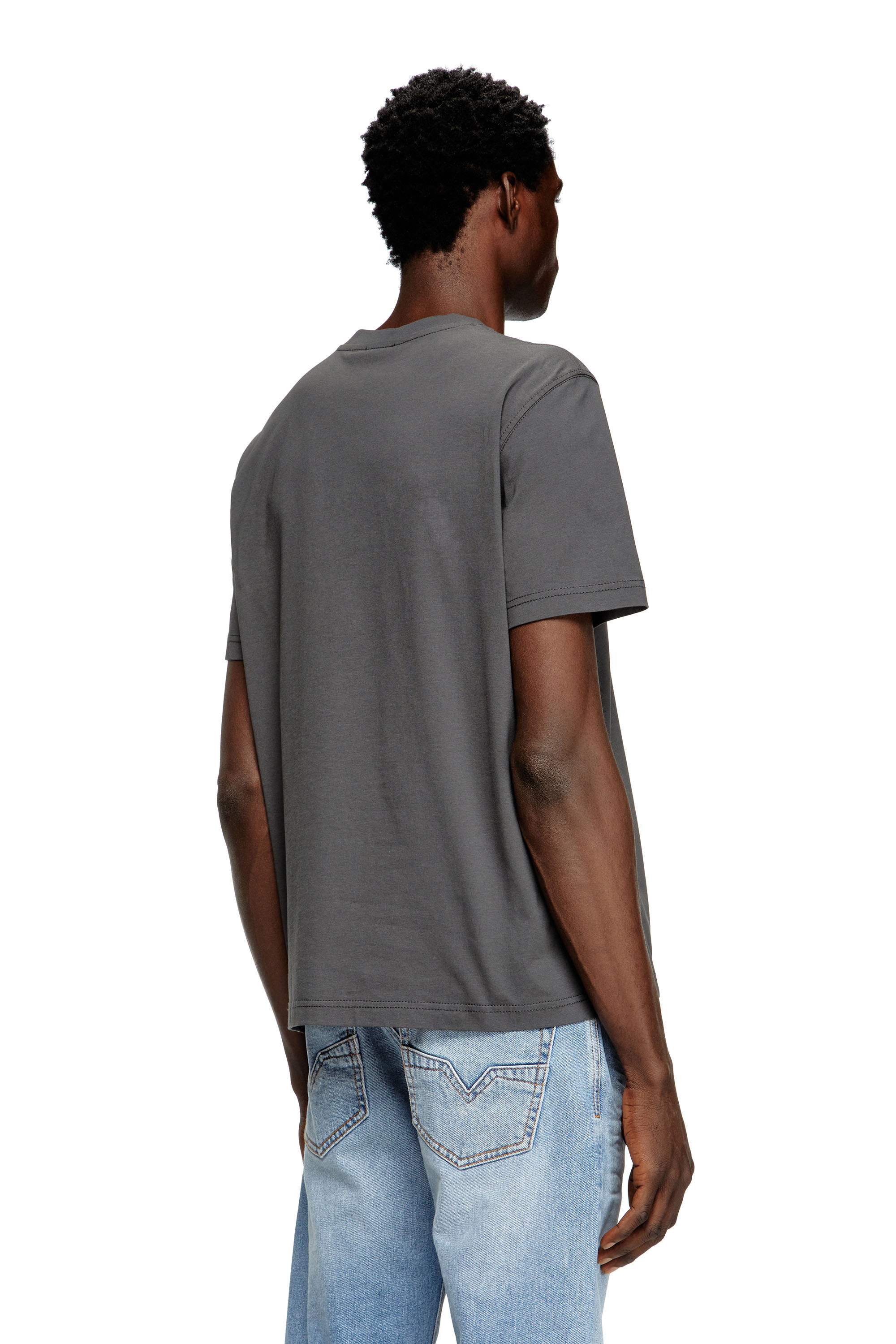 Diesel - T-ADJUST-Q7, Man's T-shirt with blurry Diesel logo in Dark grey - 4