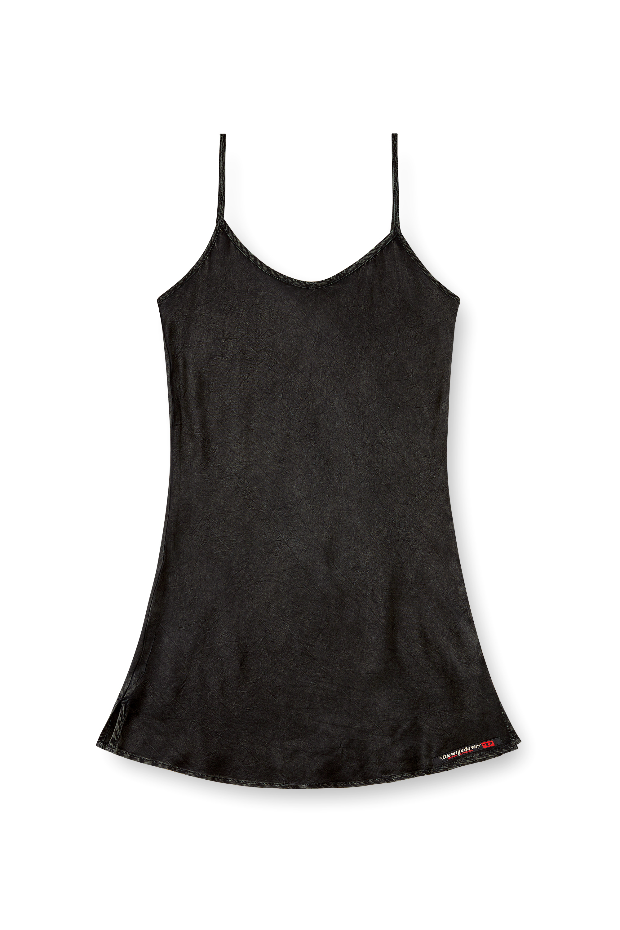 Diesel - GRATCHEN-DNM, Woman's Fluid slip with denim effect in Black - 2