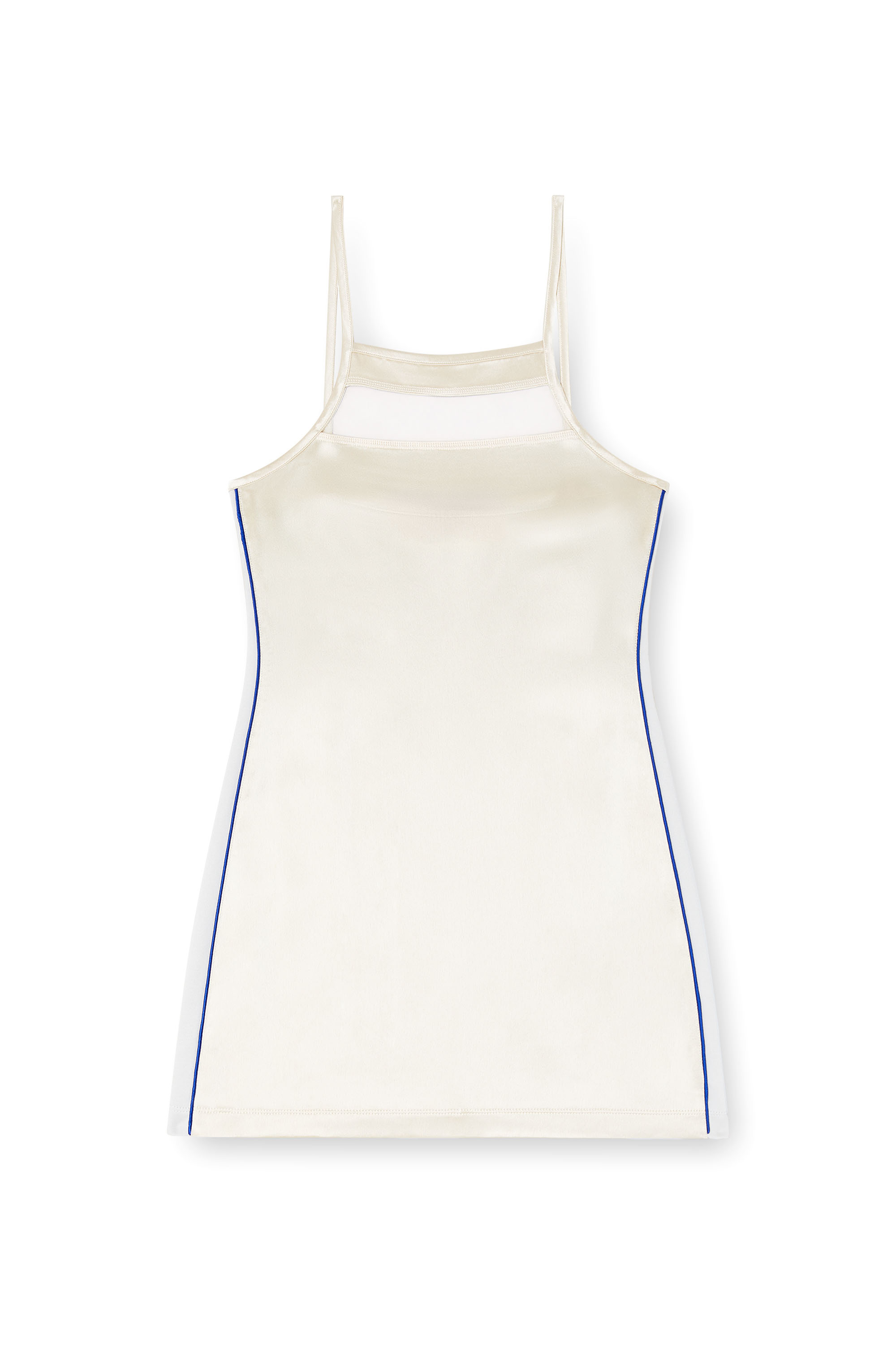 Diesel - D-AFFY, Woman's Short dress in satin, knit and tulle in White - 2