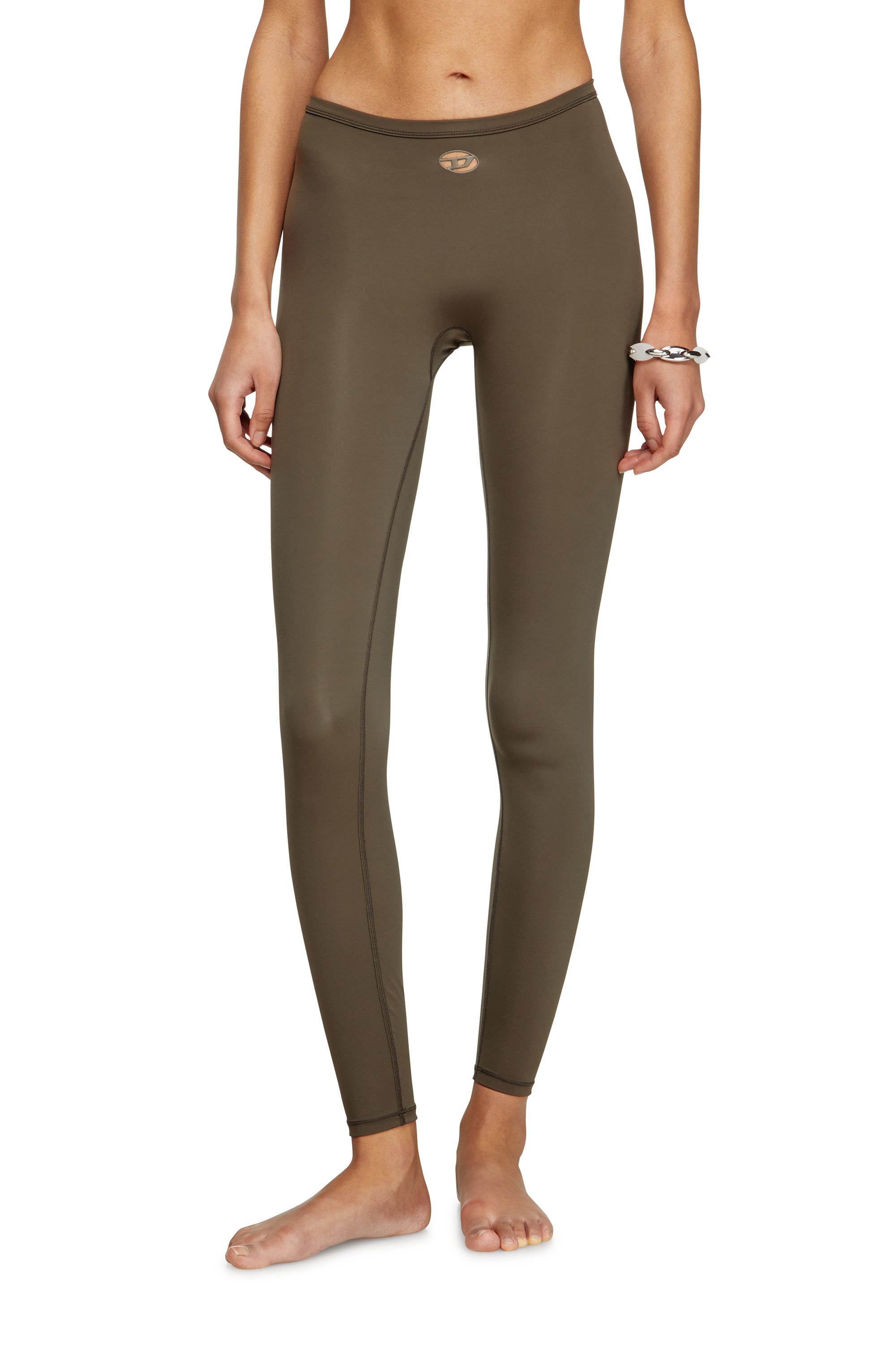 Diesel - MINA-UTLT, Woman's Stretch Nylon leggings in Brown - 2