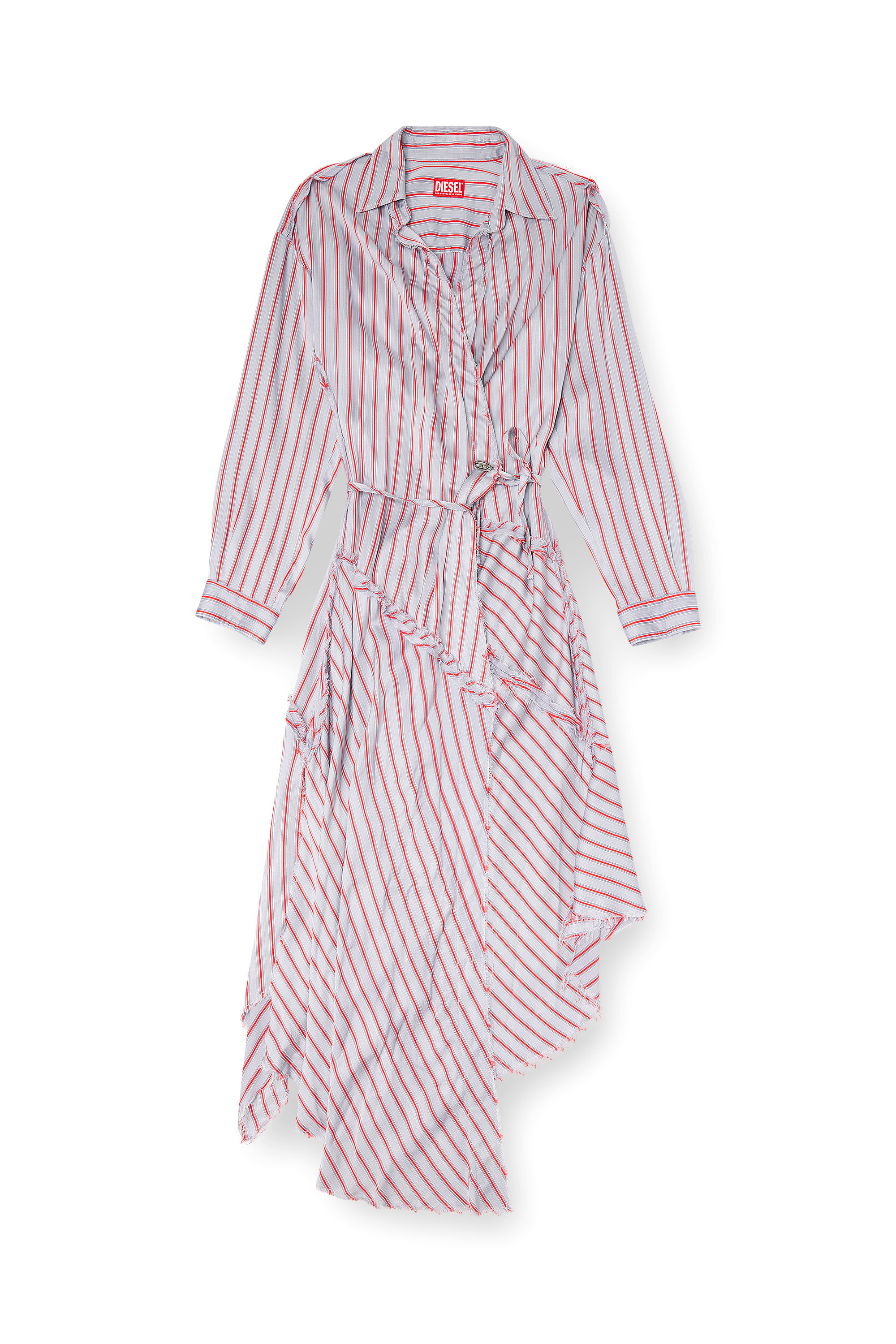 Diesel - D-RAVEN, Woman's Asymmetrical wrap shirt dress in Pink/Violet - 2