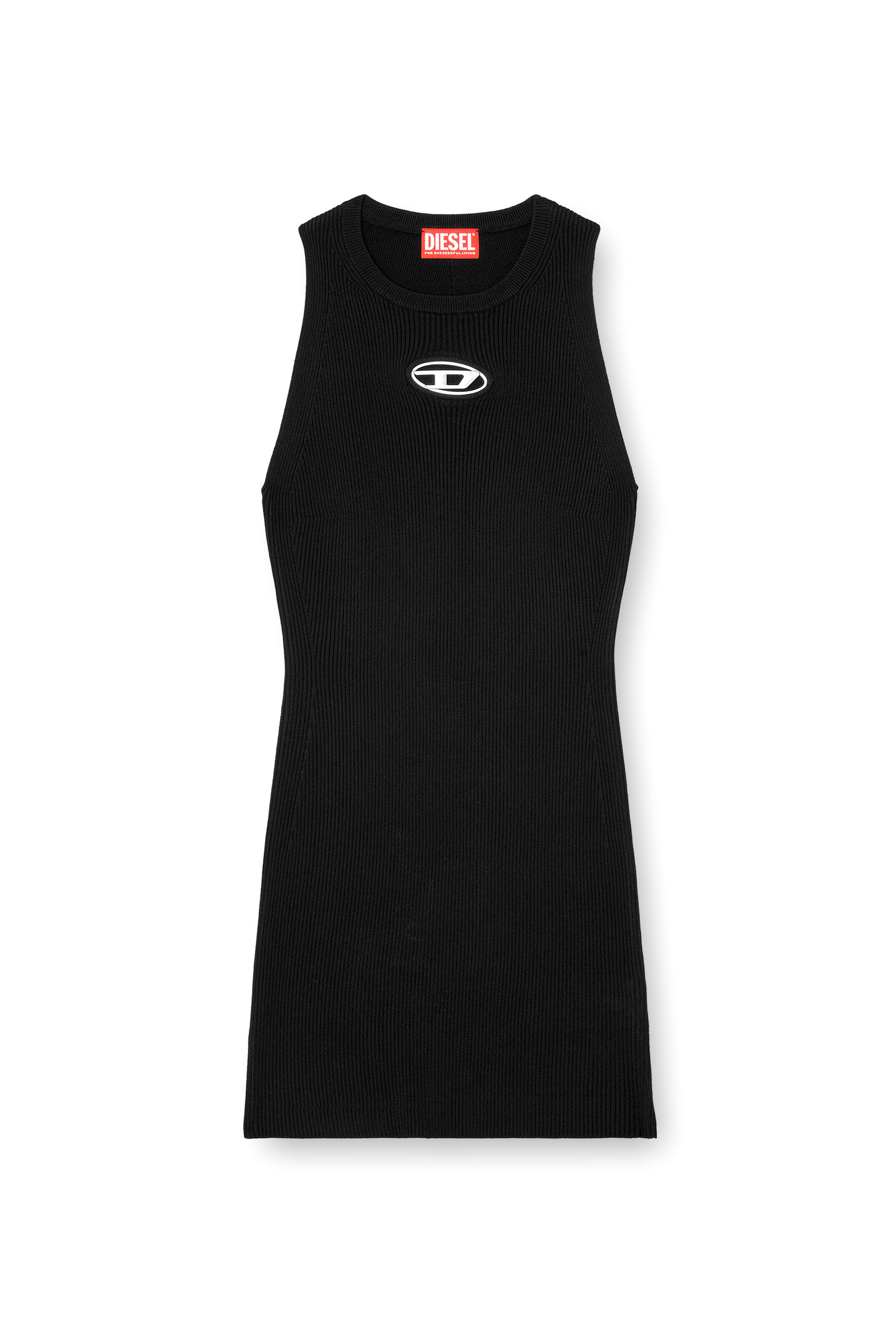 Diesel - M-CADDIX, Woman's Ribbed knit sleeveless dress in Black - 2