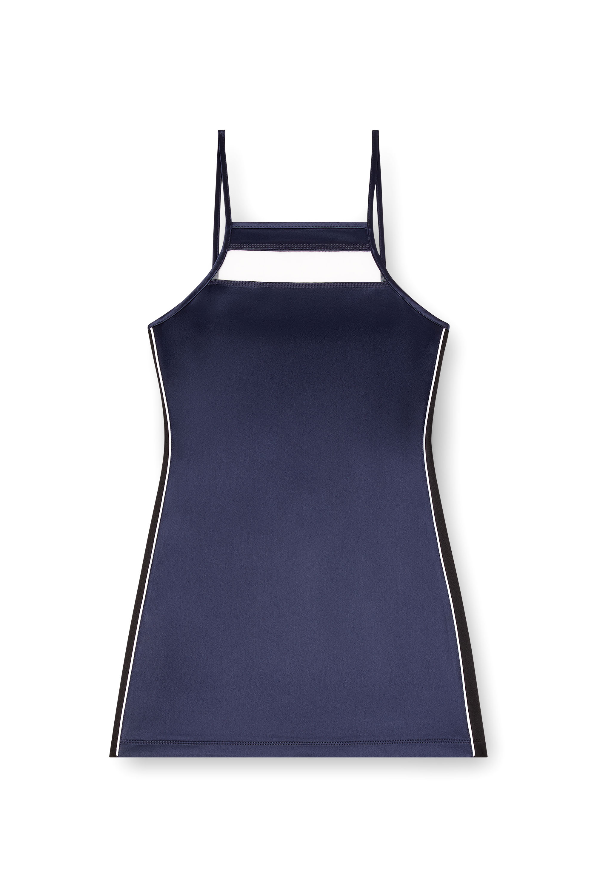 Diesel - D-AFFY, Woman's Short dress in satin, knit and tulle in Blue - 2