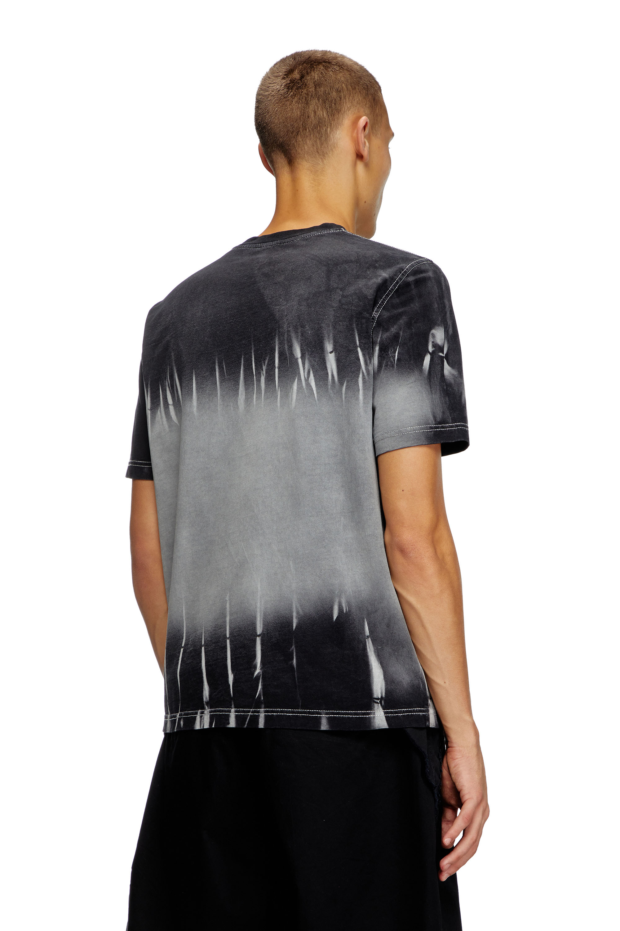 Diesel - T-ADJUST-R21, Man's Tie-dye T-shirt with logo embroidery in Black - 5