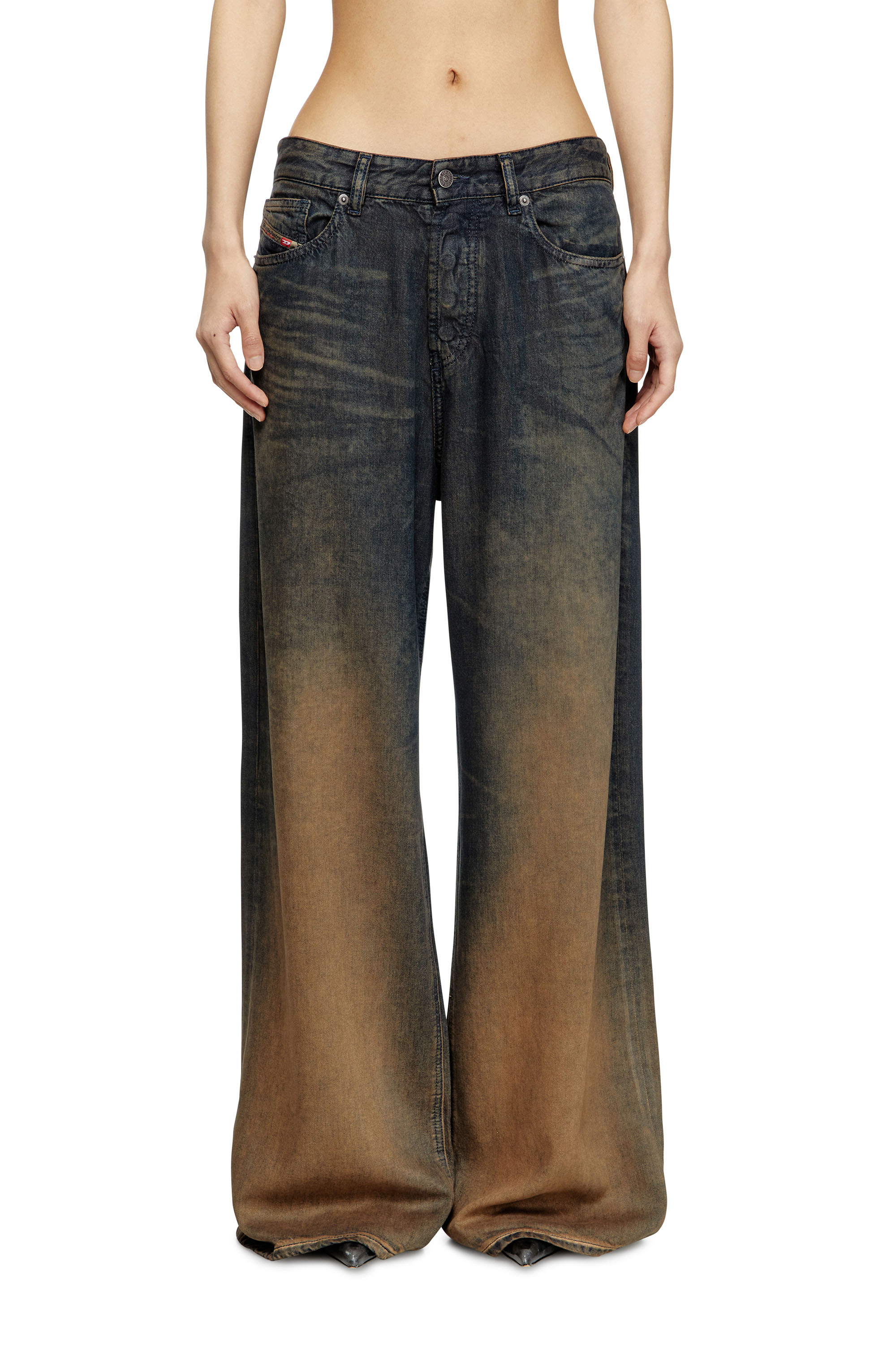 Diesel - Woman's Relaxed Jeans 1996 D-Sire 068TF, Blue/Brown - 1