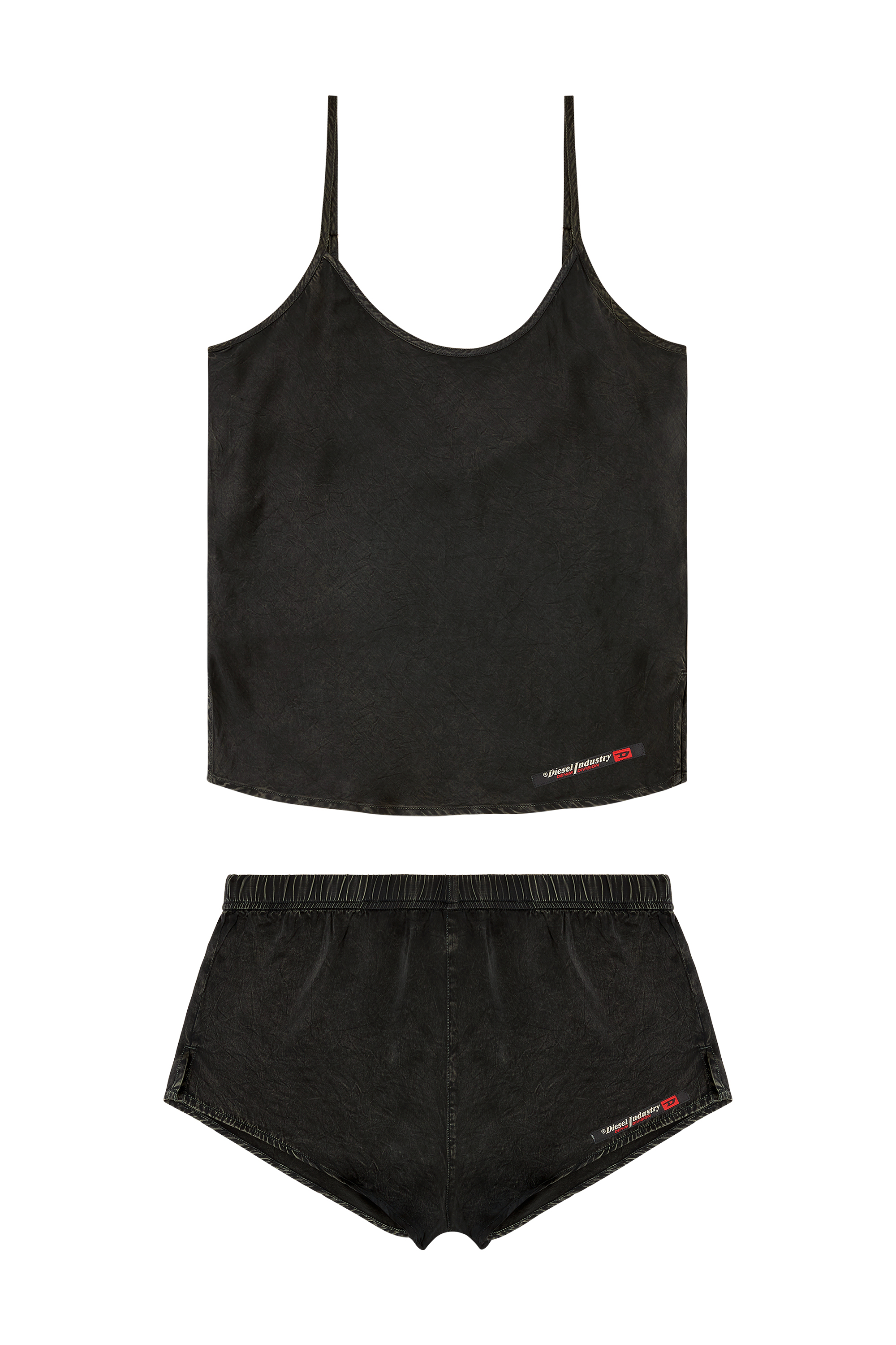 Diesel - SET-IVONE-DNM, Woman's Fluid pyjamas with denim effect in Black - 2