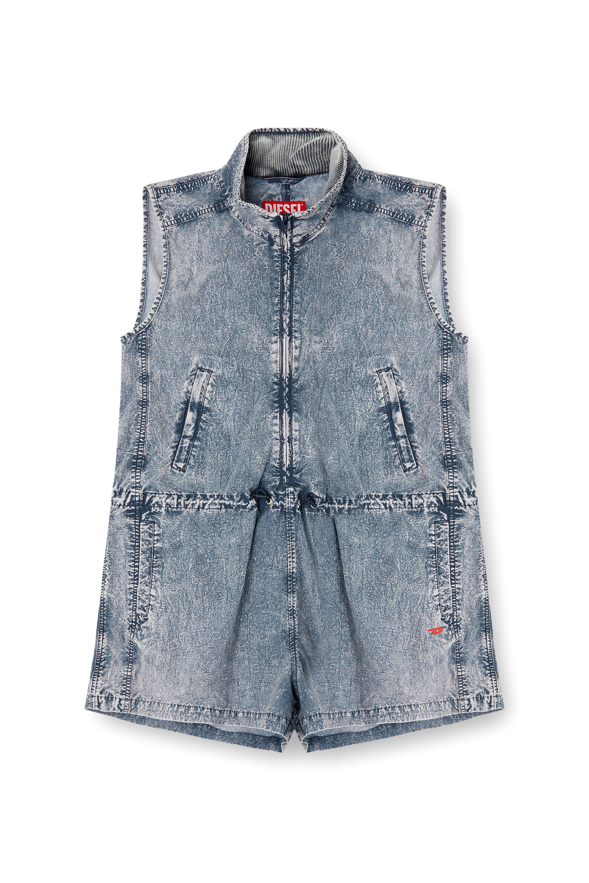 Diesel - J-ANNET, Woman's Playsuit in treated nylon in Light Blue - 2