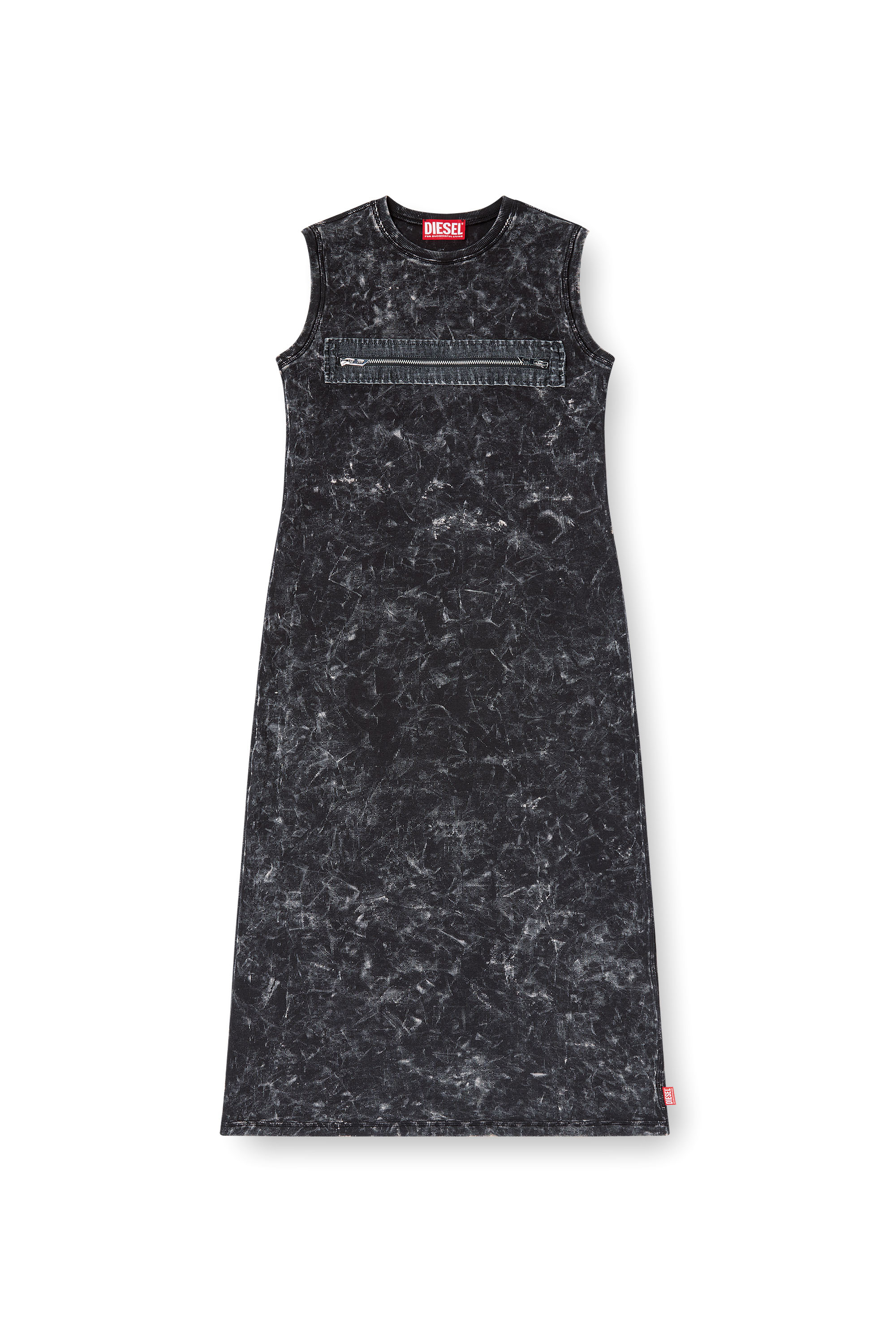 Diesel - D-PRA, Woman's Sleeveless dress with zip detail in Black - 2