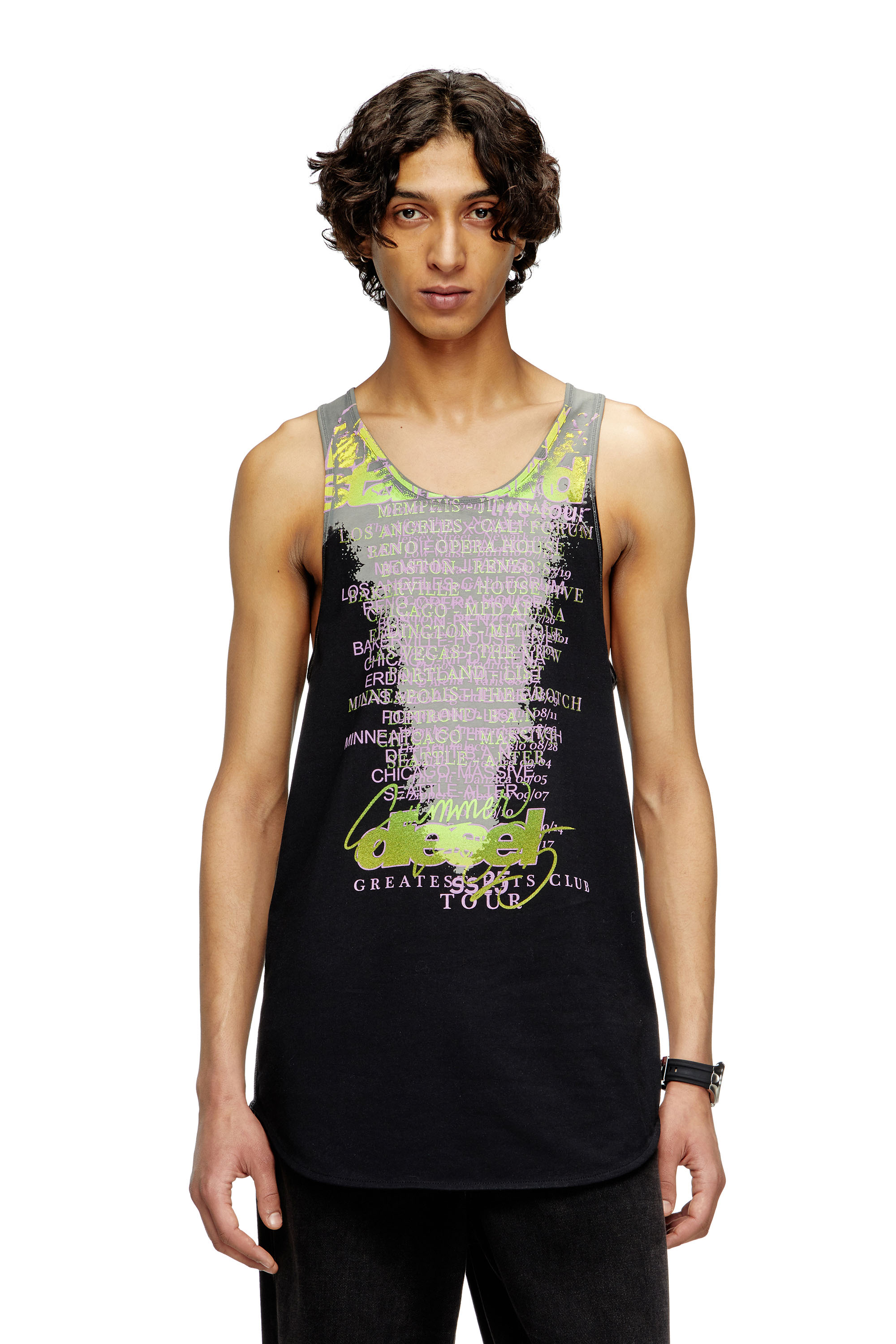 Diesel - T-SHAN, Unisex's Tank top with lyrics print in Black - 1